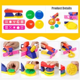 Plasticine Model Playdough Tools Set for Kids 3D Syringe Roller Impression Moulds Play Dough Tools Kit Clay Craft Toys Gift