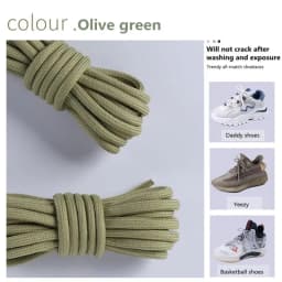 1 Pair New Round Shoe Laces for Sneakers Yezy 350 Original Shoelaces for Shoes Polyester Solid Off White Laces Sport Shoestrings