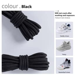 1 Pair New Round Shoe Laces for Sneakers Yezy 350 Original Shoelaces for Shoes Polyester Solid Off White Laces Sport Shoestrings