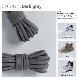 1 Pair New Round Shoe Laces for Sneakers Yezy 350 Original Shoelaces for Shoes Polyester Solid Off White Laces Sport Shoestrings