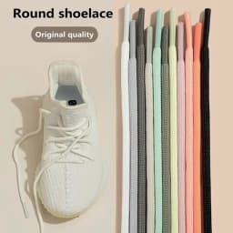 1 Pair New Round Shoe Laces for Sneakers Yezy 350 Original Shoelaces for Shoes Polyester Solid Off White Laces Sport Shoestrings