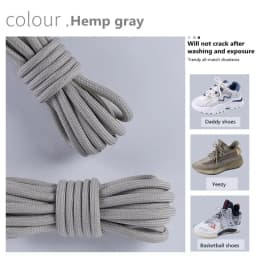 1 Pair New Round Shoe Laces for Sneakers Yezy 350 Original Shoelaces for Shoes Polyester Solid Off White Laces Sport Shoestrings