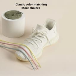 1 Pair New Round Shoe Laces for Sneakers Yezy 350 Original Shoelaces for Shoes Polyester Solid Off White Laces Sport Shoestrings