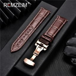 Leather Watchband 18mm 19mm 20mm 21mm 22mm 24mm Men Women Leather Strap Automatic Butterfly Clasp Watch Band Watch Accessories