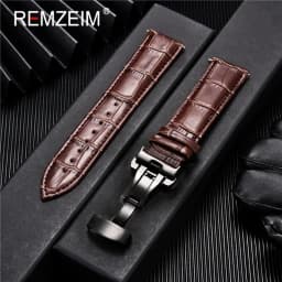 Leather Watchband 18mm 19mm 20mm 21mm 22mm 24mm Men Women Leather Strap Automatic Butterfly Clasp Watch Band Watch Accessories