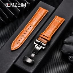 Leather Watchband 18mm 19mm 20mm 21mm 22mm 24mm Men Women Leather Strap Automatic Butterfly Clasp Watch Band Watch Accessories