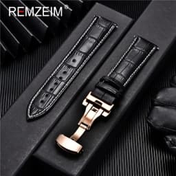 Leather Watchband 18mm 19mm 20mm 21mm 22mm 24mm Men Women Leather Strap Automatic Butterfly Clasp Watch Band Watch Accessories