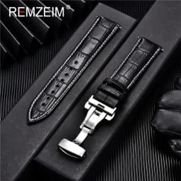 Leather Watchband 18mm 19mm 20mm 21mm 22mm 24mm Men Women Leather Strap Automatic Butterfly Clasp Watch Band Watch Accessories