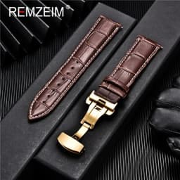 Leather Watchband 18mm 19mm 20mm 21mm 22mm 24mm Men Women Leather Strap Automatic Butterfly Clasp Watch Band Watch Accessories