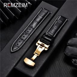 Leather Watchband 18mm 19mm 20mm 21mm 22mm 24mm Men Women Leather Strap Automatic Butterfly Clasp Watch Band Watch Accessories