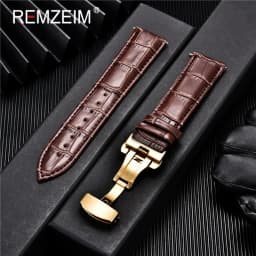 Leather Watchband 18mm 19mm 20mm 21mm 22mm 24mm Men Women Leather Strap Automatic Butterfly Clasp Watch Band Watch Accessories