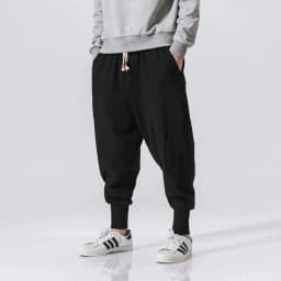 Cotton Harem Pants Men Streetwear Joggers New Baggy Drop-crotch Pants Casual Trousers Men Sweatpants