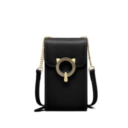 FOXER Fashion Split Leather Cellphone Bag Women's Shoulder Bag Light Luxury Female Crossbody Bag Mini Phone Travel Bag for Girl