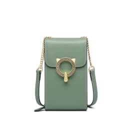 FOXER Fashion Split Leather Cellphone Bag Women's Shoulder Bag Light Luxury Female Crossbody Bag Mini Phone Travel Bag for Girl
