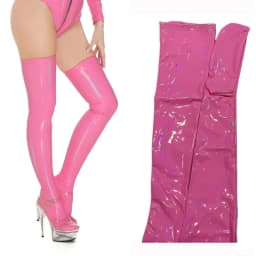 Faux Leather Thigh High Sexy Stockings Wetlook Oil Shiny PVC Leather Party Stockings For Women Cosplay Clubwear Sexy Hosiery