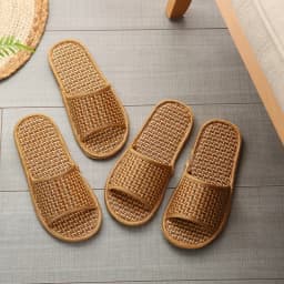 Spring and Summer Bamboo Woven Rattan and Grass Lovers Straw Mat Slippers Indoor Wooden Floor Home Linen Slippers
