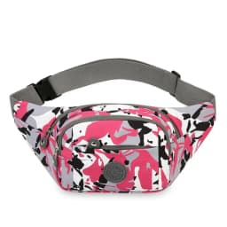 Fashion Flower Pattern Waist Bag Waterproof Multi-Pocket Chest Bag Nylon Large Capacity Fanny Pack