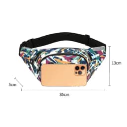 Fashion Flower Pattern Waist Bag Waterproof Multi-Pocket Chest Bag Nylon Large Capacity Fanny Pack