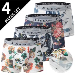 4/5 Pcs Men's Fashion Printed Underwear Comfortable Joker Boxer Plus Size 5XL Adolescent Multicolor Mix Shorts Middle-aged Boxer