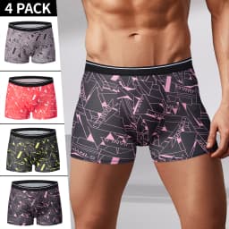 4/5 Pcs Men's Fashion Printed Underwear Comfortable Joker Boxer Plus Size 5XL Adolescent Multicolor Mix Shorts Middle-aged Boxer