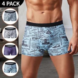 4/5 Pcs Men's Fashion Printed Underwear Comfortable Joker Boxer Plus Size 5XL Adolescent Multicolor Mix Shorts Middle-aged Boxer
