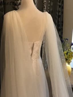 White Ivory 118"(300cm)width Diamond top Cape Bridal Shawl Cathedral Length Tulle Long Cape Cloak Shawl Wedding veil Accessories