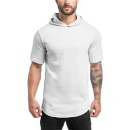 2020 Mens Summer tshirt Casual Solid Loose Hooded Tops Tees Shirts Male New Sportswear Hoodie Short Sleeve T-shirt Clothing