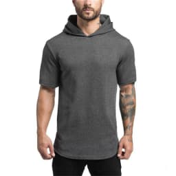 2020 Mens Summer tshirt Casual Solid Loose Hooded Tops Tees Shirts Male New Sportswear Hoodie Short Sleeve T-shirt Clothing