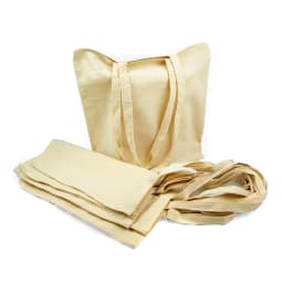 Pack 10 25 50 100 200 X Natural Cotton Bag 140g Reusable Eco-Friendly with Long Handle for Shopping, Gifts, Weddings, Kraft and Conferences Personalized Fabric Bag Tote Bag