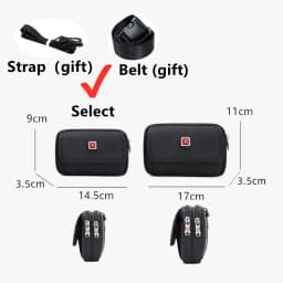 JANGEAR Horizontal Canvas Dual Cell Phone Holster Smartphone Belt Pouch Mens Versatile Zipper Belt Loop Pouch Shoulder Bag