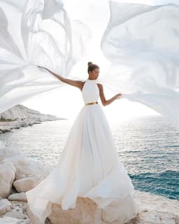 Wedding Dress Simple Beach 2026 Sexy Backless A Line Ivory White Chiffon Halter Neck Gowns Long Dresses Formal Party Customized