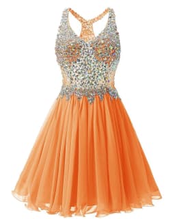 Chiffon A Line Beading Crystals Knee Length Bridesmaid Dresses Evening Formal Prom Wedding Party Homecoming Birthday Cocktail