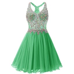 Chiffon A Line Beading Crystals Knee Length Bridesmaid Dresses Evening Formal Prom Wedding Party Homecoming Birthday Cocktail