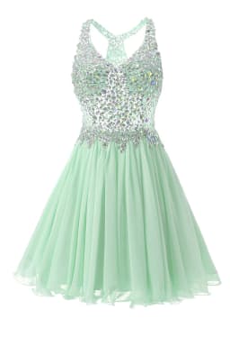 Chiffon A Line Beading Crystals Knee Length Bridesmaid Dresses Evening Formal Prom Wedding Party Homecoming Birthday Cocktail