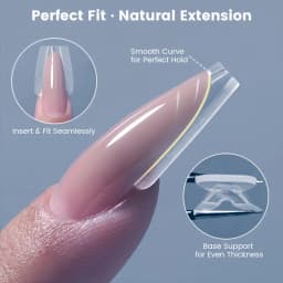 240 Pieces of Dual-Form Nail Forms - Nail Molds, Can Quickly Extend Nails, No Paper Forms Needed, 15 Sizes of Plastic Forms, Salon Nail Art Tools