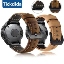 Genuine Leather Calfskin Strap for Amazfit T-Rex UItra 2 Falcon Garmin Fenix 8 7 7X 6 6X Tactix 7 Pro Quickfit 26mm 22mm Strap