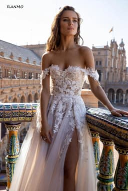 Sexy Beach Wedding Dress A Line Tulle Appliques Off the Shoulder Backless Bridal Gowns Floor Length High Split vestidos de novia
