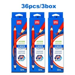 Deli Red Blue Pencil HB Dual Color Pen for Kid's Adult Design Drawing Industrial Engineering Marking Wooden Pencil Stationery