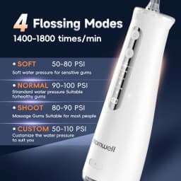 Cordless Water Flosser With 4 Jet Tips 4 Modes 260ML Portable Rechargeable Oral Water Floss IPX7 Waterproof for Gums Care