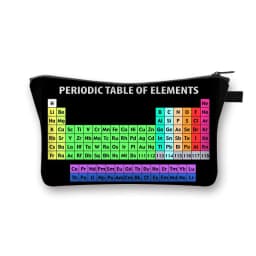 Periodic Table of Elements Print Cosmetic Case Women Makeup Bags Coffe Letters Zipper Pouch Lipstick Organizer for Cosmetics Bag