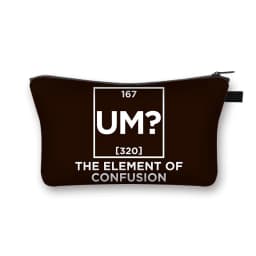 Periodic Table of Elements Print Cosmetic Case Women Makeup Bags Coffe Letters Zipper Pouch Lipstick Organizer for Cosmetics Bag