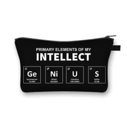 Periodic Table of Elements Print Cosmetic Case Women Makeup Bags Coffe Letters Zipper Pouch Lipstick Organizer for Cosmetics Bag