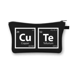 Periodic Table of Elements Print Cosmetic Case Women Makeup Bags Coffe Letters Zipper Pouch Lipstick Organizer for Cosmetics Bag