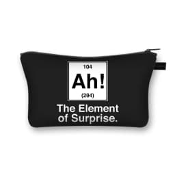 Periodic Table of Elements Print Cosmetic Case Women Makeup Bags Coffe Letters Zipper Pouch Lipstick Organizer for Cosmetics Bag