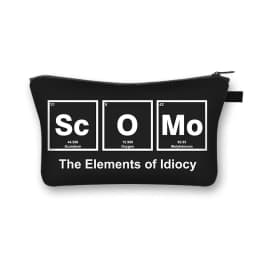 Periodic Table of Elements Print Cosmetic Case Women Makeup Bags Coffe Letters Zipper Pouch Lipstick Organizer for Cosmetics Bag