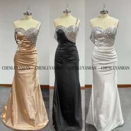 Satin Formal Party Dresses 2025 Women Sweetheart Bead Long Evening Gowns Sleeveless Mermaid Custom Made Sexy Wedding Guest Dress