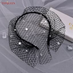 TOPQUEEN VA12 Wedding Mesh Veil Multiple Styles Birdcage Veil with Rhinestones Detachable Blusher Bachelorette Party Accessories