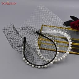 TOPQUEEN VA12 Wedding Mesh Veil Multiple Styles Birdcage Veil with Rhinestones Detachable Blusher Bachelorette Party Accessories