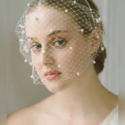 TOPQUEEN VA12 Wedding Mesh Veil Multiple Styles Birdcage Veil with Rhinestones Detachable Blusher Bachelorette Party Accessories