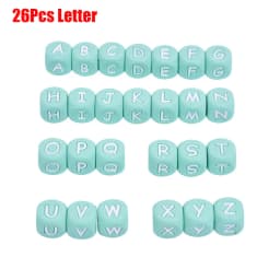 10Pcs/Lot 12mm White Alphabet English Silicone Letters Beads for Baby Personalized Pacifier Clips Teether Accessorie BPA Free